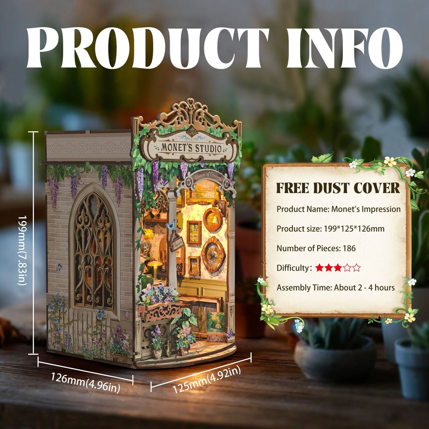 NookCraft™ “Monet's Impression” DIY Book Nook Kit