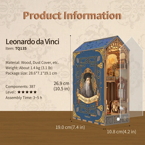 NookCraft™ “Leonardo da Vinci” DIY Book Nook Kit
